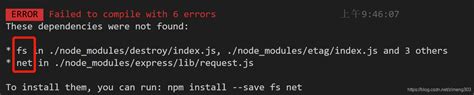 Can't resolve 'fs' in \\node.